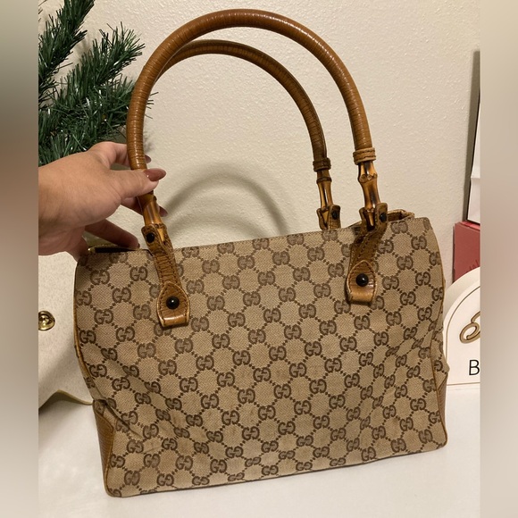 Gucci Monogram Bamboo Bag - Picture 6 of 11